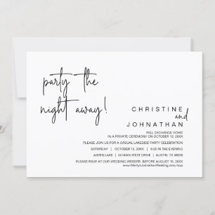 Party the night away, Wedding Elopement Dinner Inv Invitation