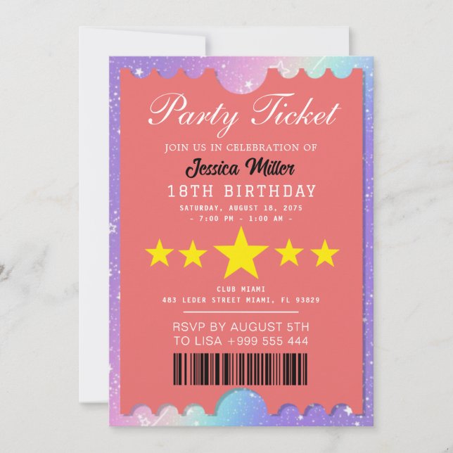 Party Ticket Invitation (Front)