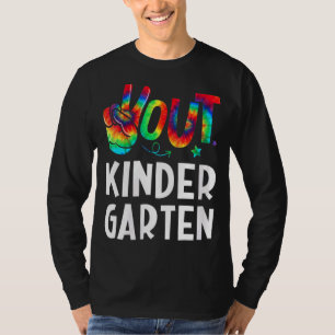 Party Tie Dye Graduation Peace Sign Hand Out Kinde T-Shirt