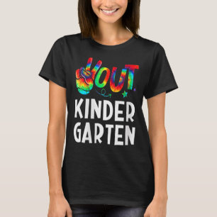 Party Tie Dye Graduation Peace Sign Hand Out Kinde T-Shirt