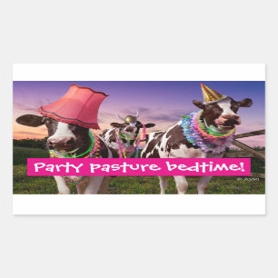 Party 'Til The Cows Come Home Rectangular Sticker