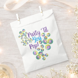 Party Til You Pop Blowing Bubbles Iridescent Favour Bag