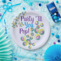 Party Til You Pop Blowing Bubbles Iridescent