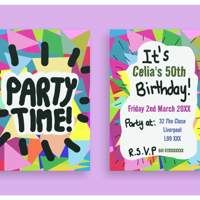 Party Time 50th birthday any age personalize  Invitation (Creator Uploaded)