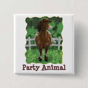 Party Time Appaloosa Horse 15 Cm Square Badge