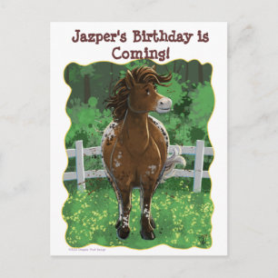 Party Time Appaloosa Horse Announcement Postcard