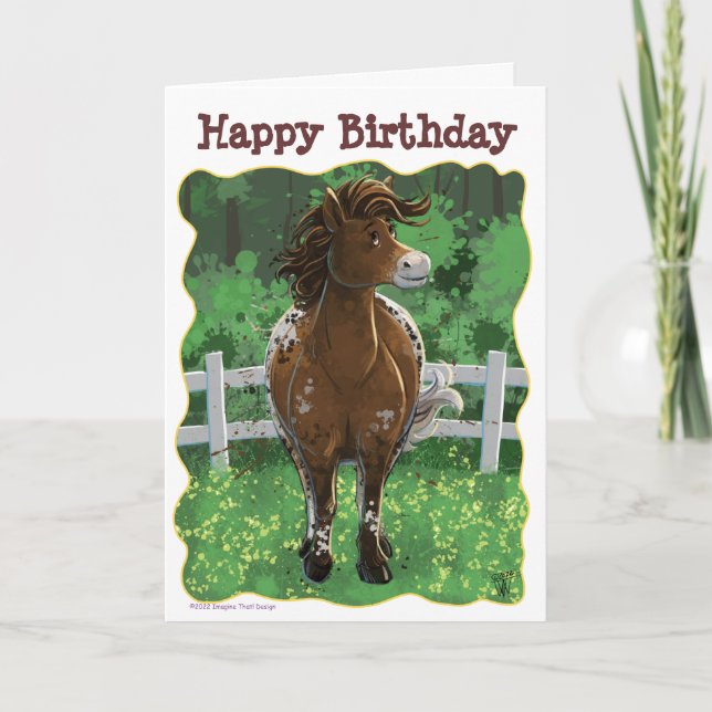 Party Time Appaloosa Horse Card (Front)