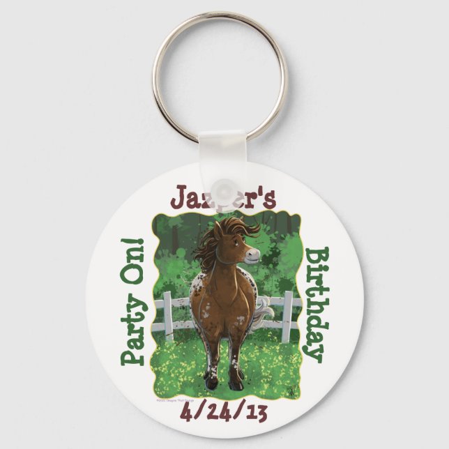 Party Time Appaloosa Horse Key Ring (Front)