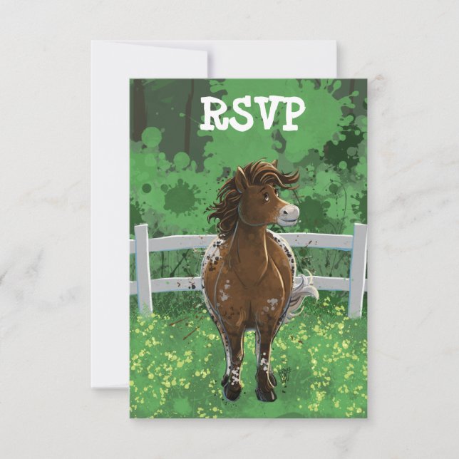 Party Time Appaloosa Horse RSVP Card (Front)
