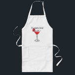Party Time Bartender Long Apron<br><div class="desc">A fun party apron for the bartender or hostess with a martini glass design.  Text template can be personalised for any occasion.</div>