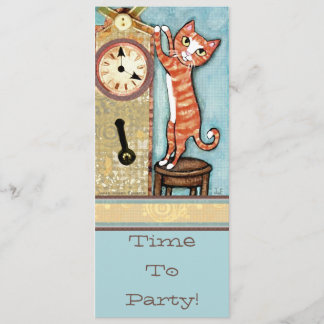 Party Time Cat Invitation - Custom