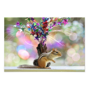 Party Time Chipmunk Picture Photo Print