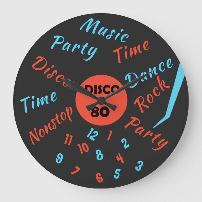 Party Time Clock - Gramophone Record - Custom Text (Front)