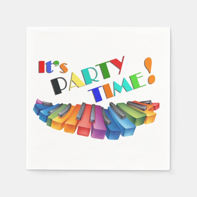 Party Time Colourful Keyboard Napkin (Front)