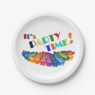 Party Time Colourful Keyboard Paper Plate