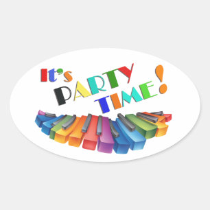 Party Time Colourful Sticker