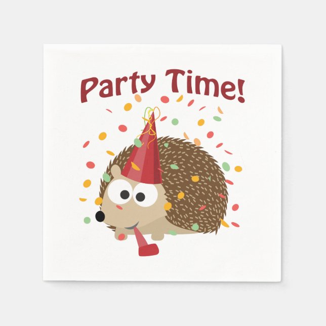 Party Time Confetti Hedgeho Napkin (Front)
