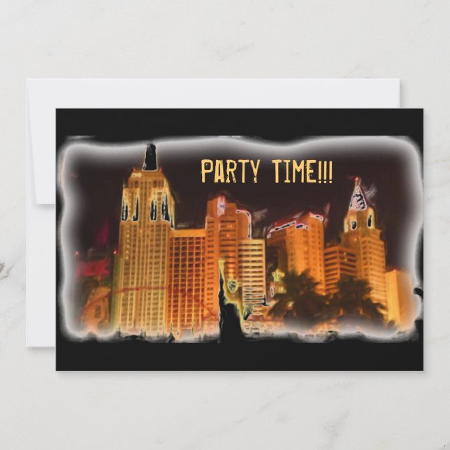 Party Time customisable Vegas invitations (Front)