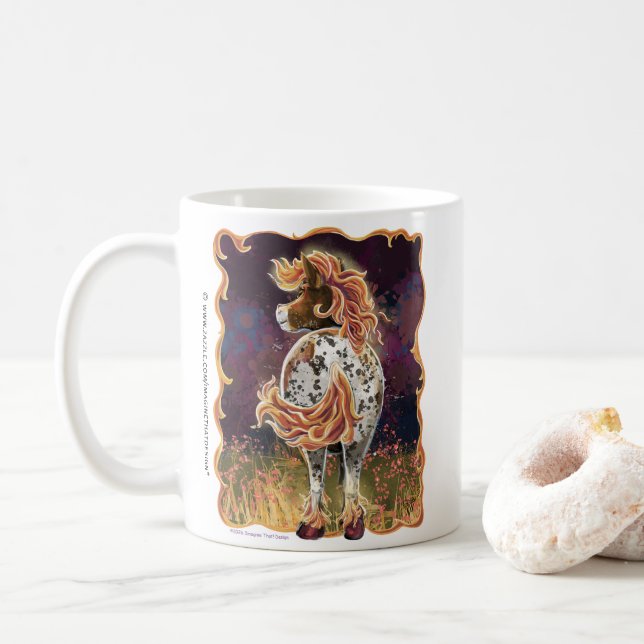 Party Time Fire Horse Coffee Mug (With Donut)