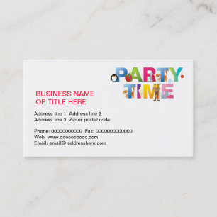 party time for kids business card