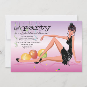 Party Time Girl's Bachelorette Invitation