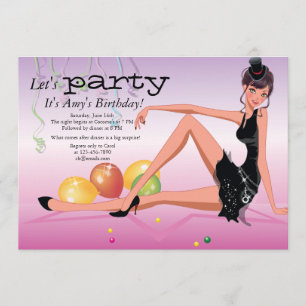 Party Time Girl's Birthday Invitation