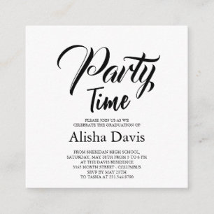 Party Time Graduation Celebration Invitation