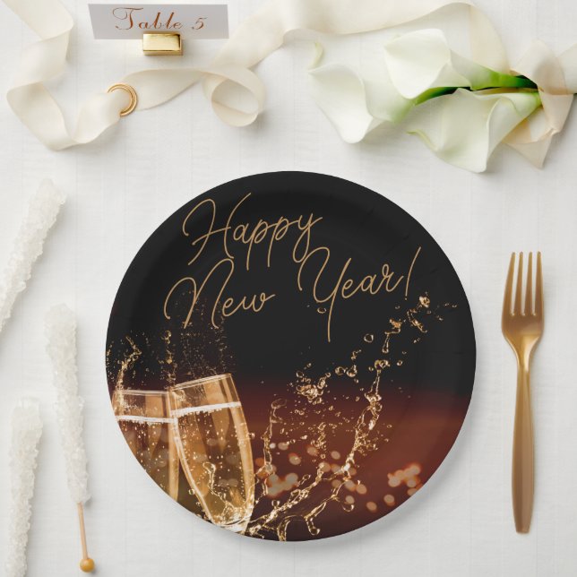 Party-time! Happy New Year Paper Plates (Wedding)