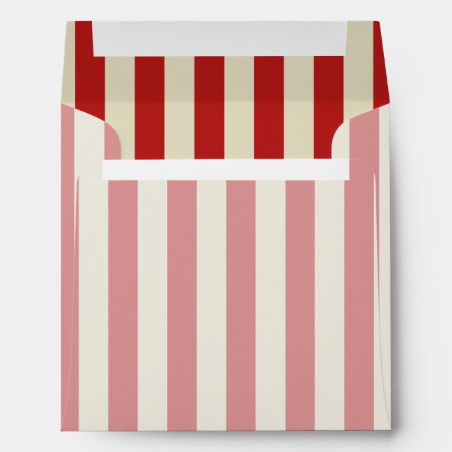 Party Time in Retro Popcorn Style Envelope (Back (Bottom))