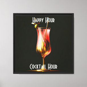 Party Time Neon Modern Personalised Canvas Print