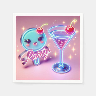 Party Time Neon Pink Napkin