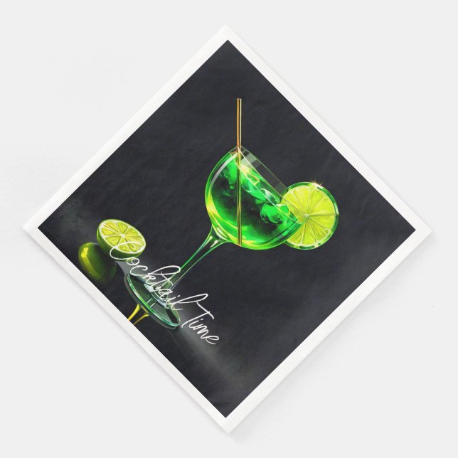 Party Time Neon Popular Personalised Napkin (Corner)