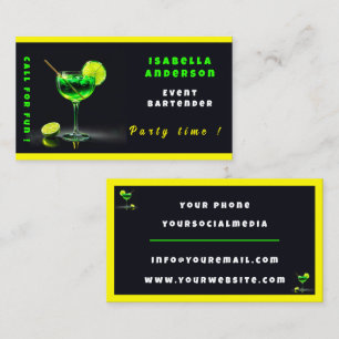 Party Time Neon Popular Personalised Professional Business Card