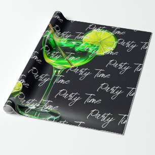 Party Time Neon Popular Personalised Wrapping Paper