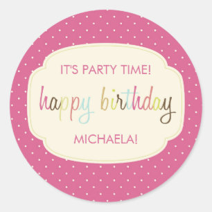 Party Time Personalised Birthday Stickers