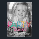 Party Time Photo Birthday Invitation<br><div class="desc">Personalise this fresh and modern Birthday invitation with your favourite photo! More colours available at berryberrysweet.com  


com</div>