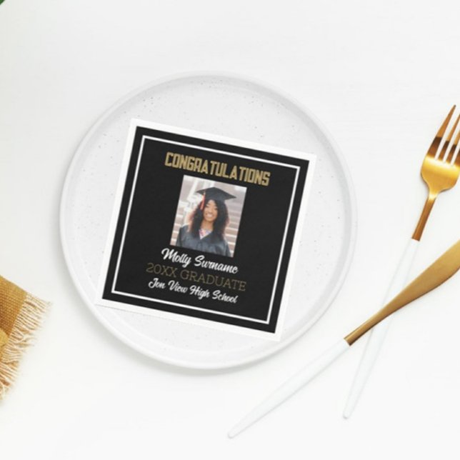 Party Time Photo Graduation Napkin (Creator Uploaded)