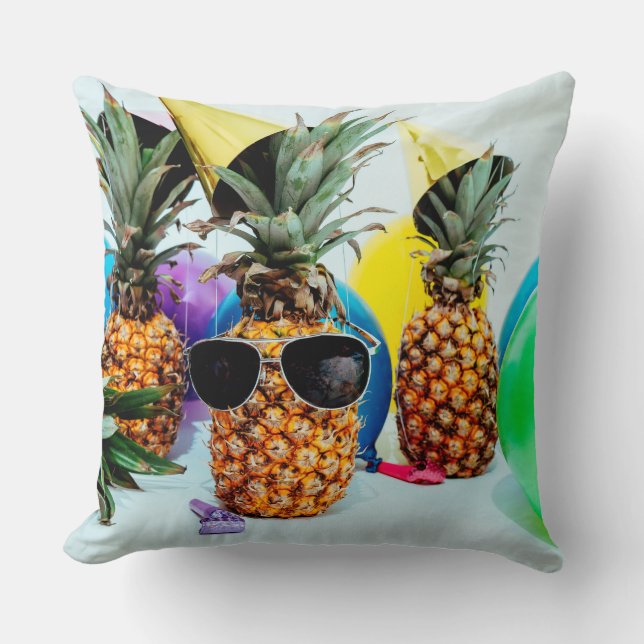 Party Time Pineapples with Party Favors, ZSSG Cushion (Front)