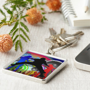 Party Time-Premium Square Keychain