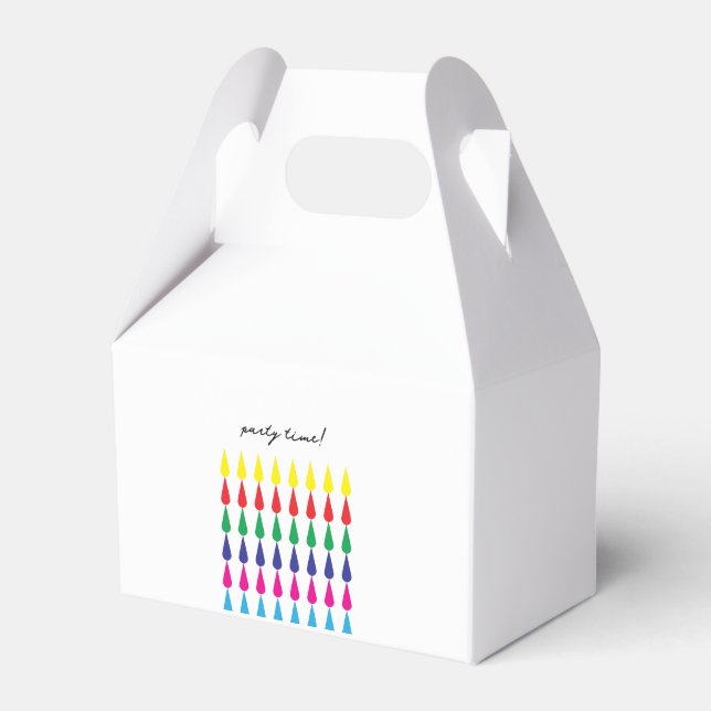 Party Time Rainbow favour box (Front Side)