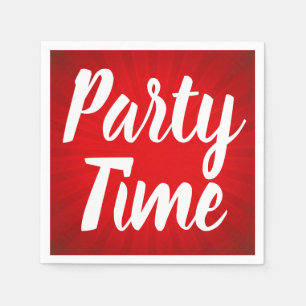 Party Time Red Sunburst Birthday Party Napkin