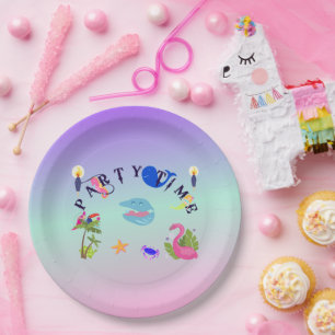 Party Time Sea Critters Celebration Paper Plate