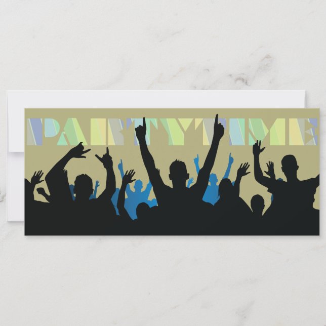 Party Time Silhouettes Invitation (Front)
