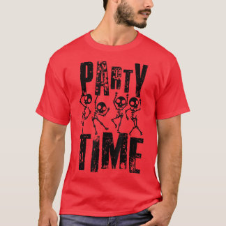 Party Time Skeleton Halloween Party Design  T-Shirt