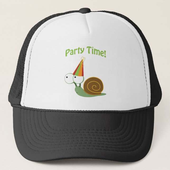 Party time! Snail Trucker Hat (Front)