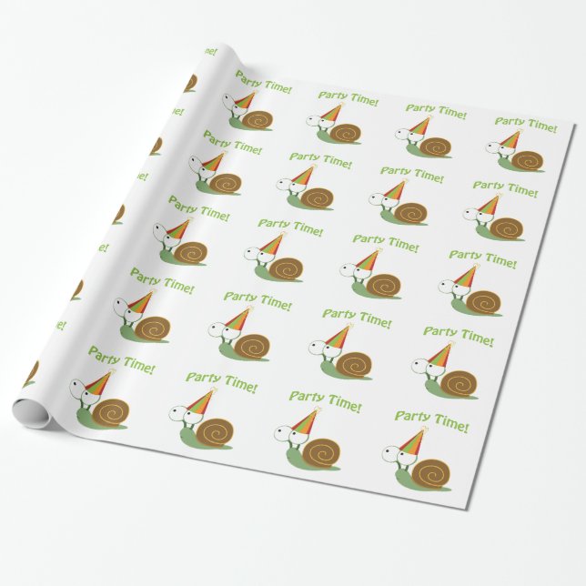 Party time! Snail Wrapping Paper (Unrolled)