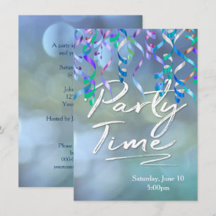 Party Time Streamers Invitation