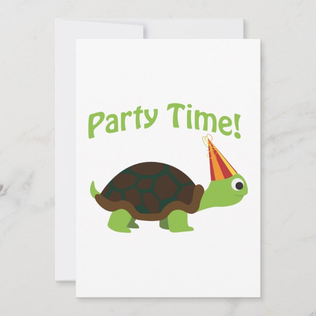 Party Time! Turtle Party Invitation (Front)