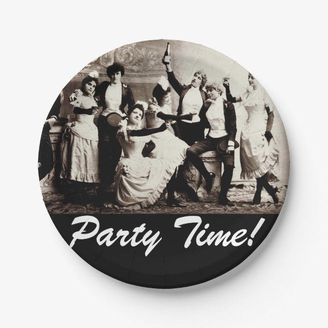 Party Time Women Celebrating Paper Plates (Front)