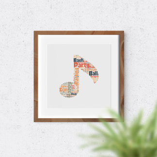 Party Typography wall art. Fun Celebration Word Poster